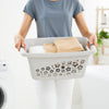 Rotho panier à linge fleurs 25l gris froid