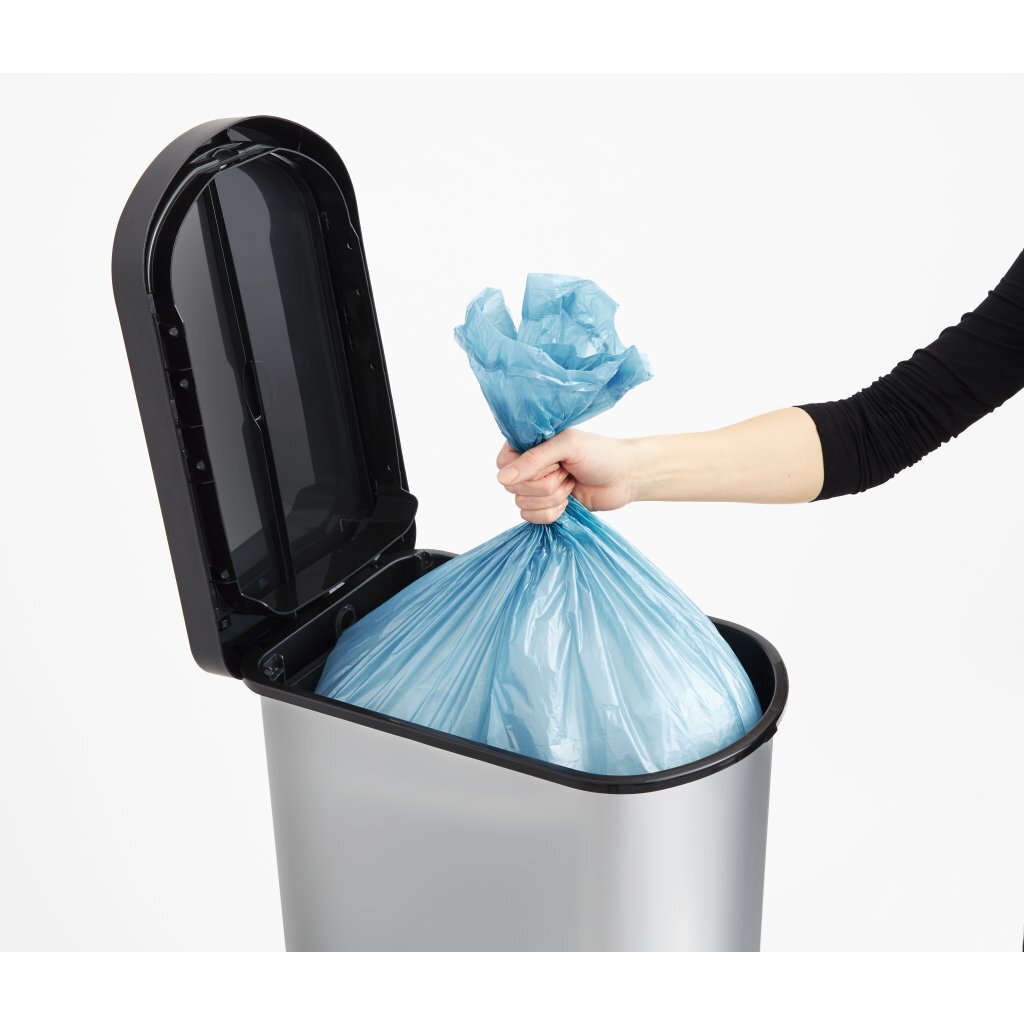 Rotho rotho paso pédale bac 50l argent métallique