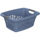 Rotho panier à linge fleurs 25l bleu horizon