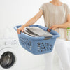 Rotho panier à linge fleurs 50l bleu horizon