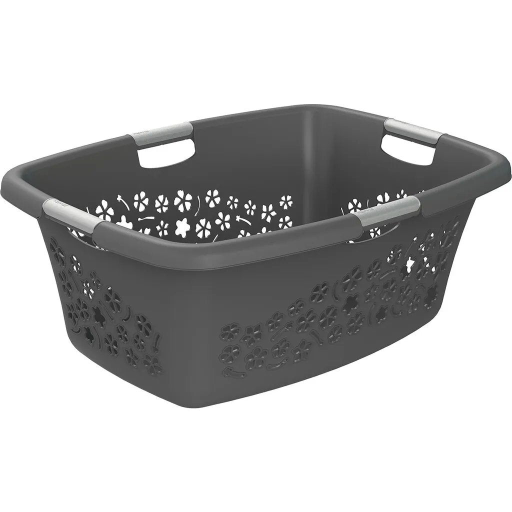 Panier à linge fleurs Rotho 50l anthracite