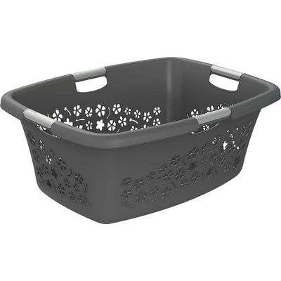 Panier à linge fleurs Rotho 50l anthracite