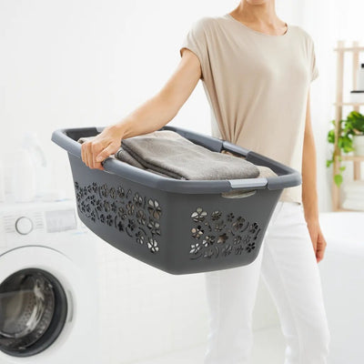 Panier à linge fleurs Rotho 50l anthracite