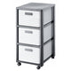 Commode Rotho country design à roulettes 3x18l blanc