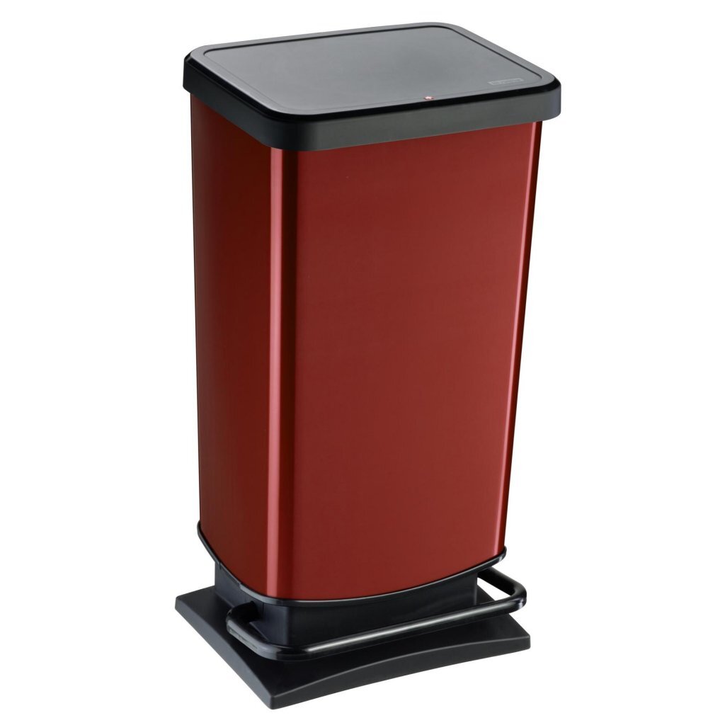 Rotho rotho paso pédale bac 40l métal rouge