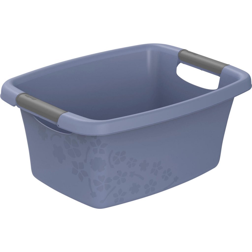 Rotho panier à linge fleurs 12l bleu horizon