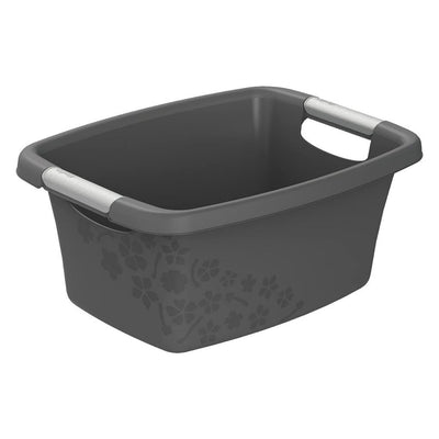Panier à linge fleurs Rotho 12l anthracite