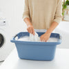 Rotho panier à linge fleurs 25l bleu horizon