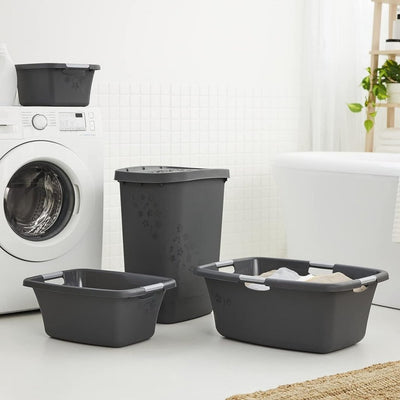 Panier à linge fleurs Rotho 25l anthracite