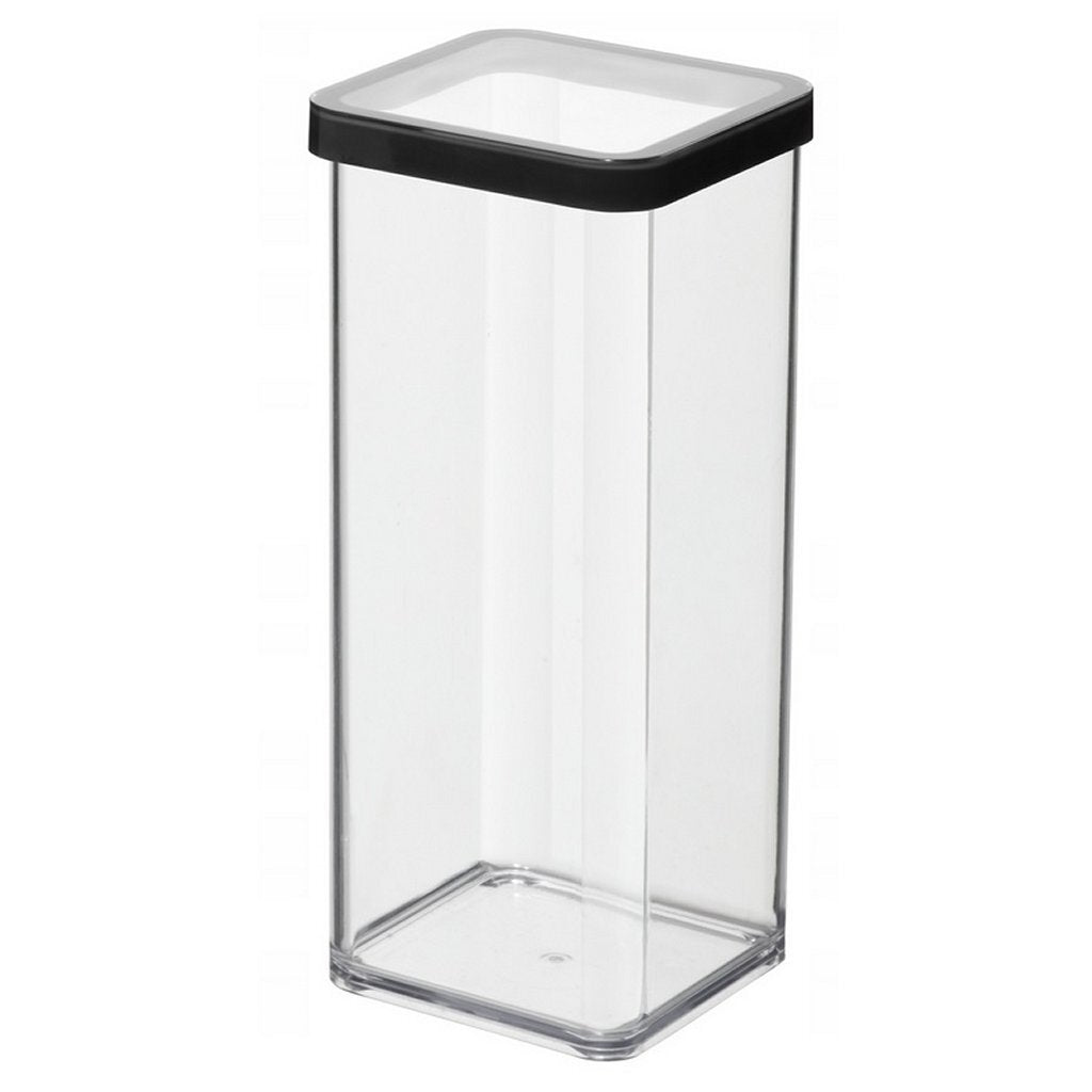 Rotho loft boîte de rangement 10x10x21 cm 1,5l noir transparent