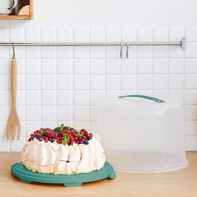 Rotho Rotho Fresho Cake Box XL 35.5x34.5x26 cm Green transparent transparent