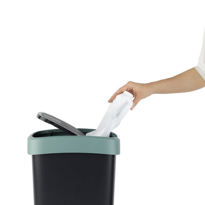 Rotho Rotho Twist Waste Bin 10L Misthracite vert