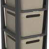 Commode design tour Brisen Rotho 3x16l avec roulettes cappuccino