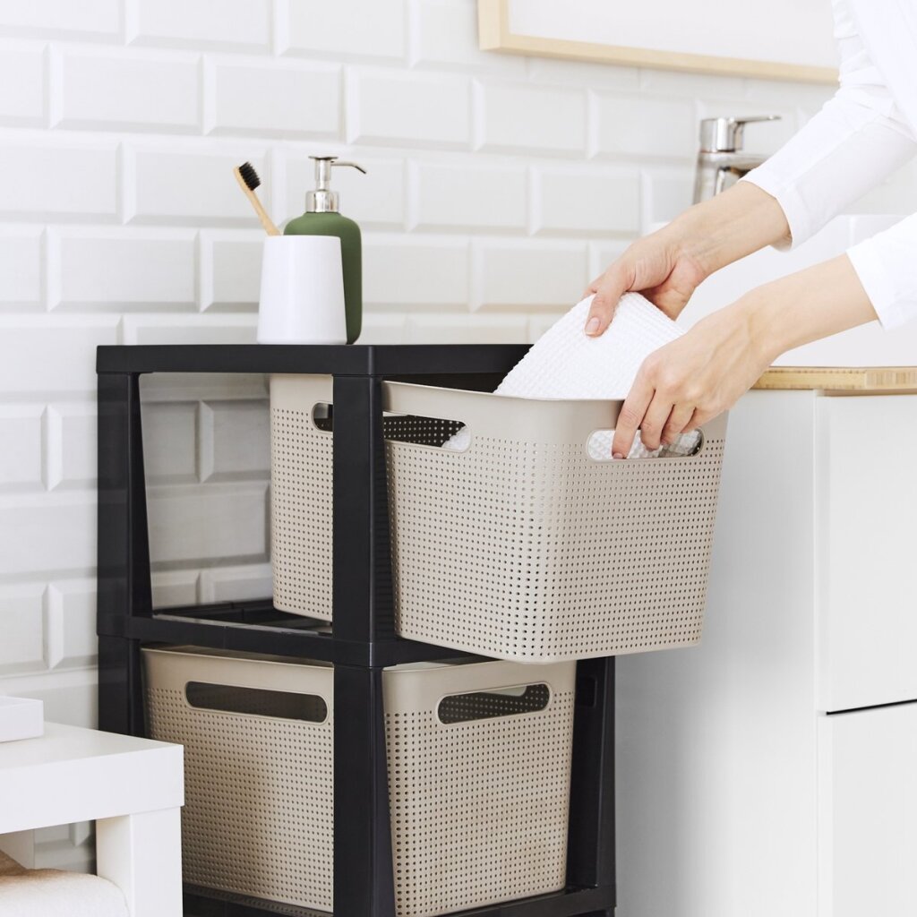 Commode design tour Brisen Rotho 3x16l avec roulettes cappuccino