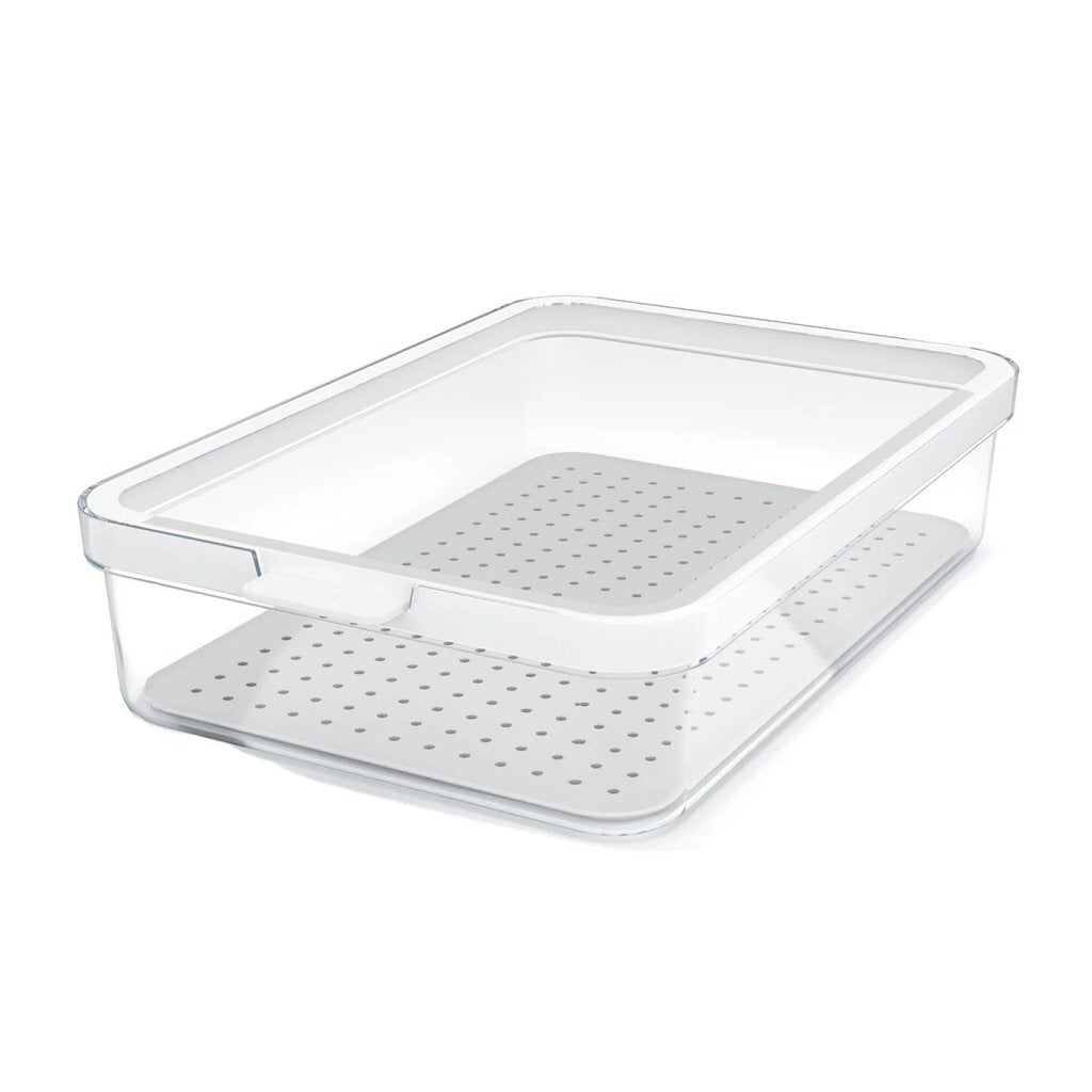 Rotho cauma organisateur de réfrigérateur 27x18,4x6,2 cm 2,6l blanc transparent