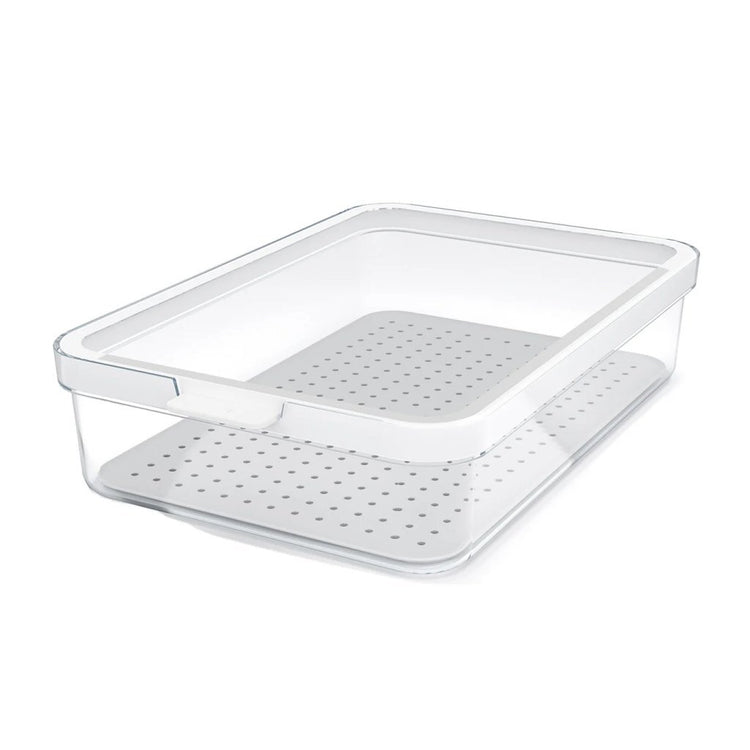 Rotho cauma organisateur de réfrigérateur 27x18,4x6,2 cm 2,6l blanc transparent