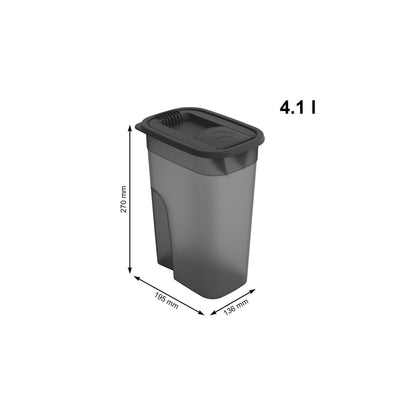 Rotho Rotho Flo Pet Food Container 4.1L Anthracite Transparent