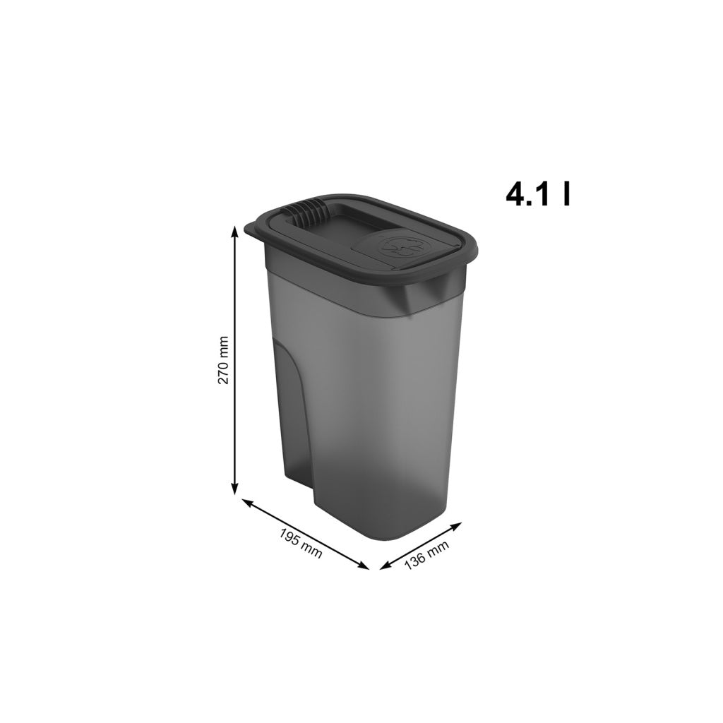 Rotho Rotho Flo Pet Food Container 4.1L Anthracite Transparent