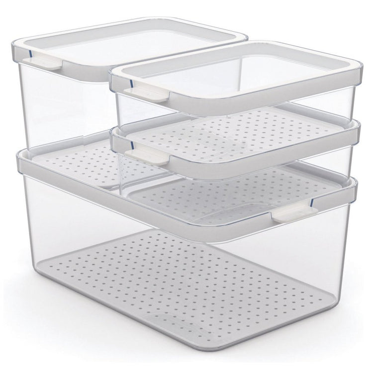Rotho Rotho Cauma Set Fridge Organizer 4.65L + 2.15L + 2x 1,2L Transparent
