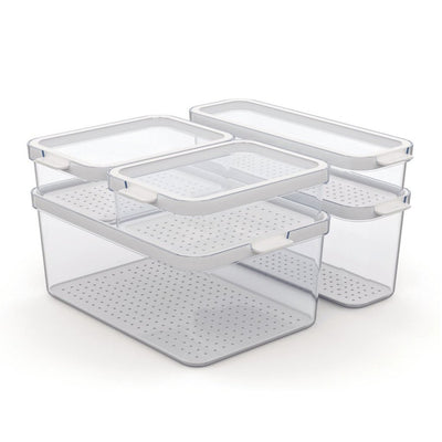 Rotho Rotho Cauma Set Fridge Organizer 4.65L + 2L + 1,15L + 2X 1.2L Transparent