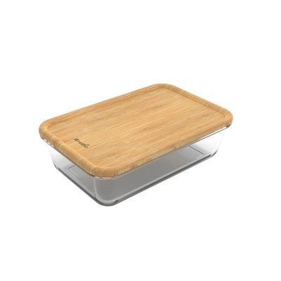 Rotho nala boîte de rangement pour réfrigérateur 1,1l verre bambou