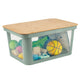 Boîte de rangement Rotho pina avec couvercle 45l bambou vert sauge transparent