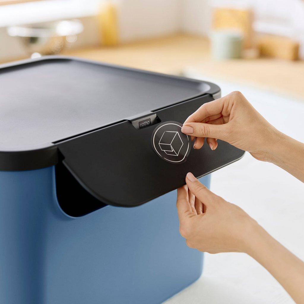 Rotho albula séparateur de déchets 55l bleu anthracite