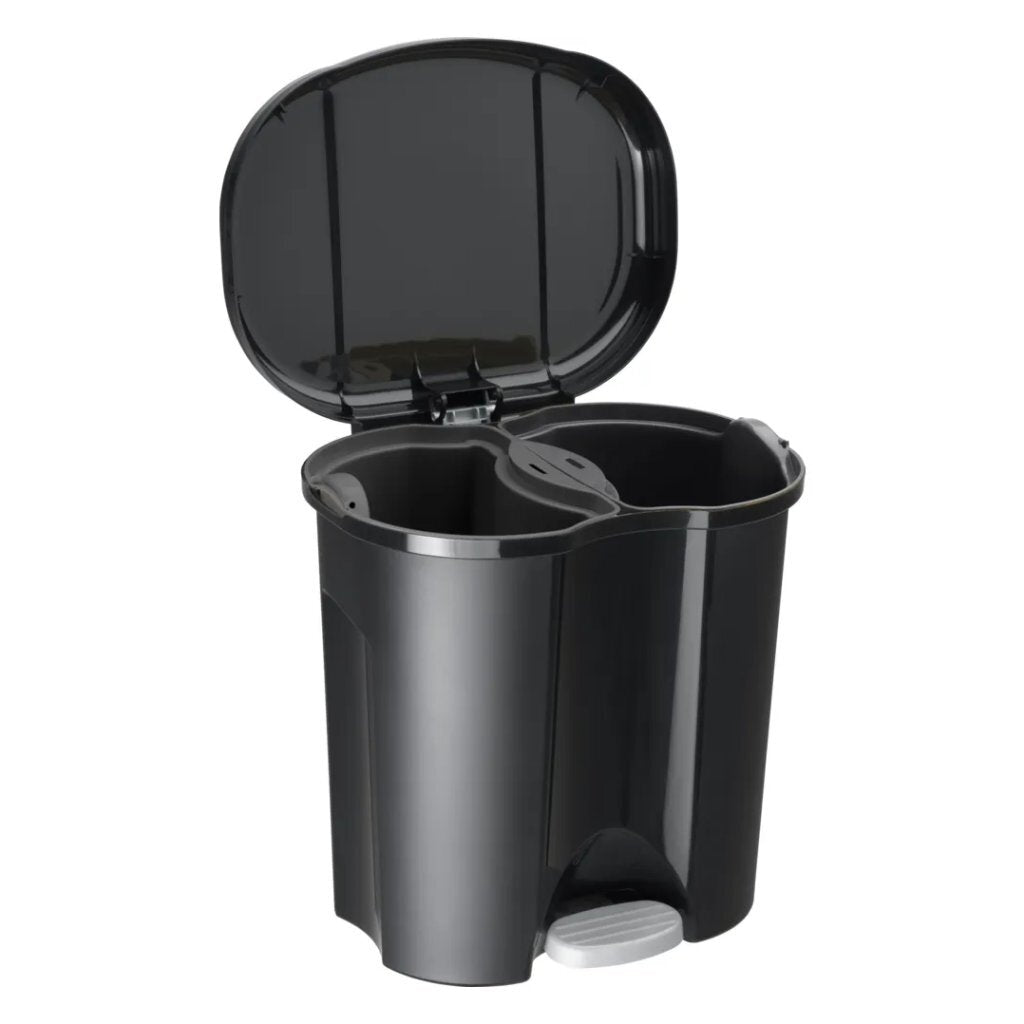 Rotho pila poubelle à pédale séparateur de déchets 2x10l noir