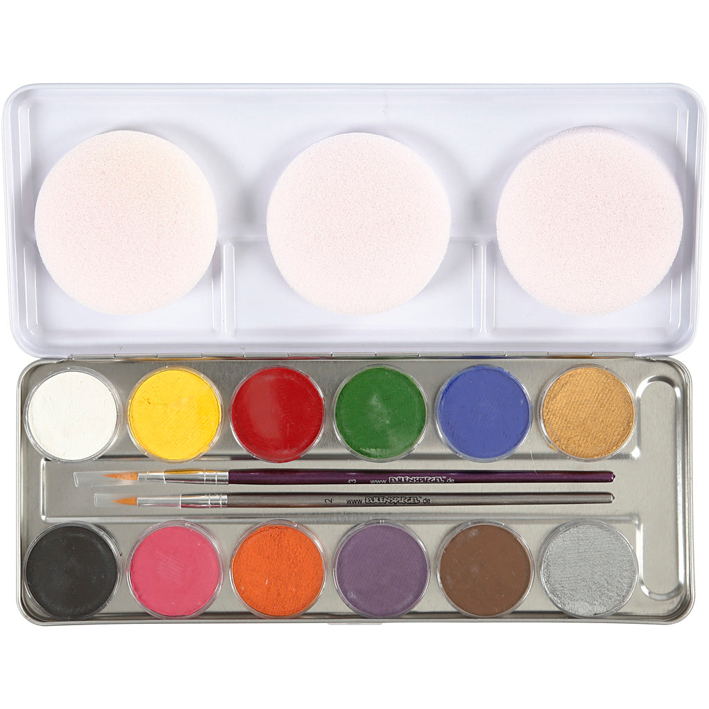 Maquillage Eulenspiegel, différentes couleurs, 12 couleurs 1 ensemble