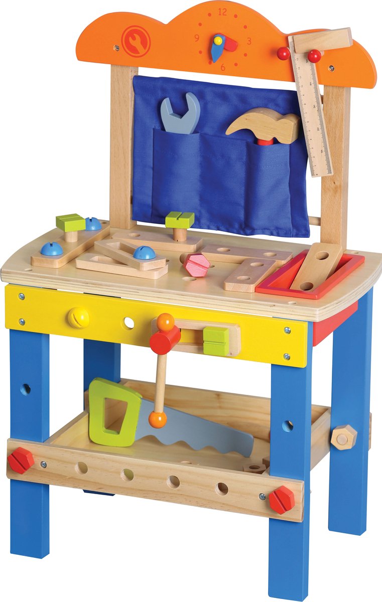 Jouets Lelin - établi pour jouets en bois avec accessoires