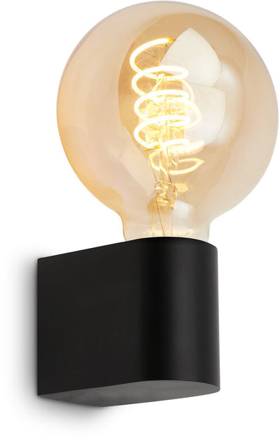 Briloner Donga - lampe miroir rétro LED - éclairage miroir salle de bain - applique extérieure - raccord E27 - noir - 4,5 x 8 x 9,5 cm