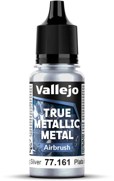 Vallejo Hobby Paint Peinture acrylique - 77161 vrai métal métallique - aérographe - argent sterling - acrylique - flacon de peinture - 1x 18 ml