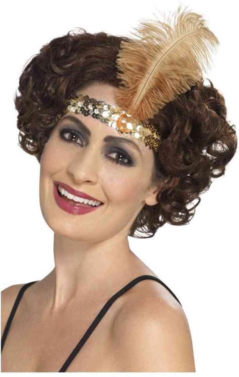 Bandeau Smiffys - Charleston - avec plume - doré