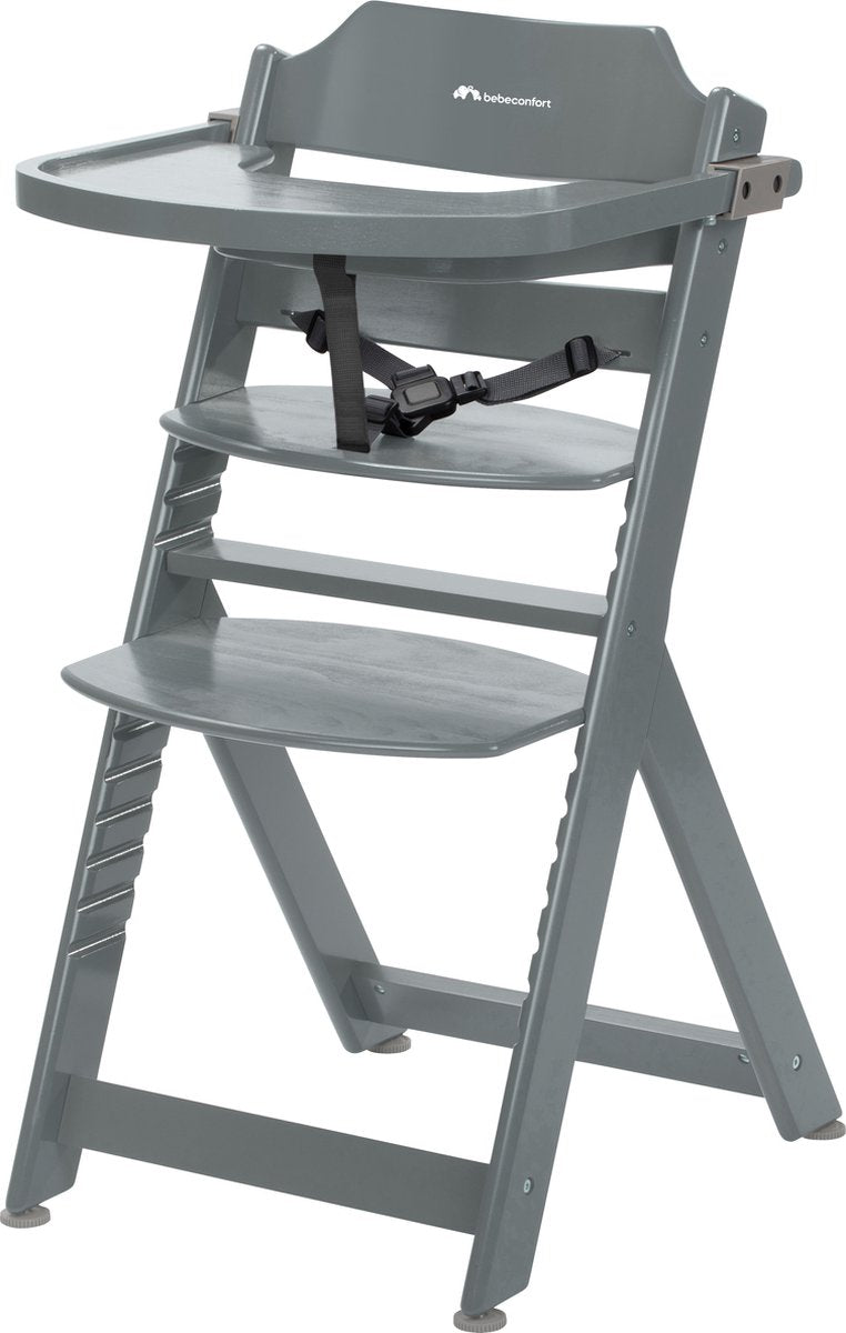 Chaise haute Bebeconfort timba - gris chaud - grandit avec votre enfant - réglable - sécurité optimale