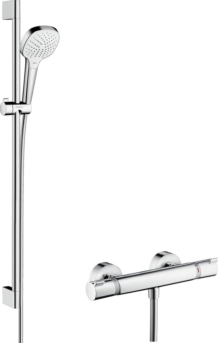 Hansgrohe croma select e vario kit de rénovation 90 cm avec thermostat confort ecostat blanc chrome
