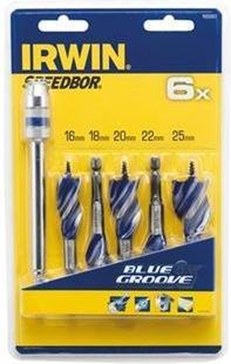 Irwin set ir blue groove 6x 5 pièces, incl. rallonge