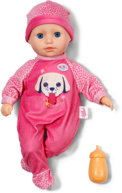 Poupée bébé baby born Anna Rose 36 cm avec yeux endormis et biberon.