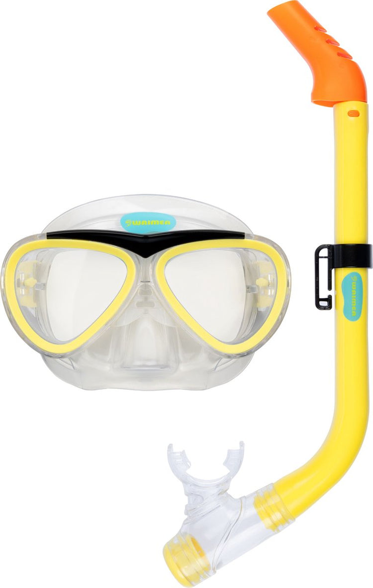 Waimea lunettes de plongée avec tuba - enfants - jaune - valve de vidange d'eau