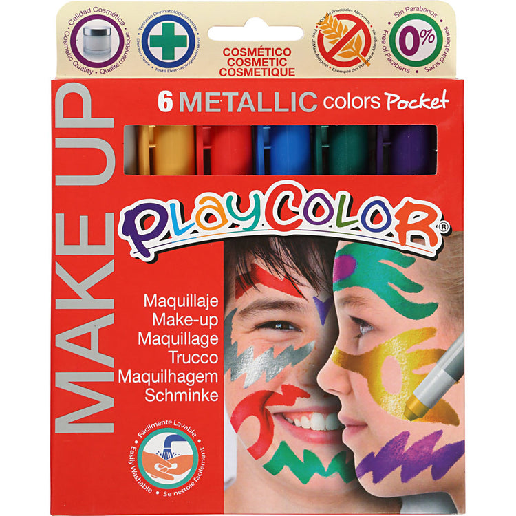 Playcolor® maquillage playcolor, métallisé, différentes couleurs, 6x5 gr 1 boîte