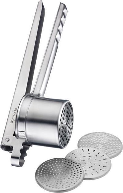 Presse-spaetzle et purée Westmark, avec 4 disques perforés interchangeables, acier inoxydable, quadro, argent, 61172260