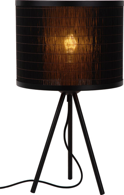 Lucide tagalog - lampe de table - ø 26 cm - 1xe27 - noir - japandi
