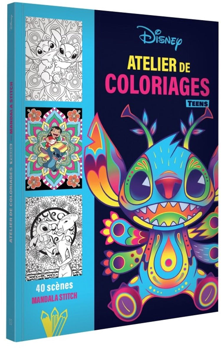 Hachette - atelier de coloriages adolescents disney teens - hachette jeunesse - mandala stitch