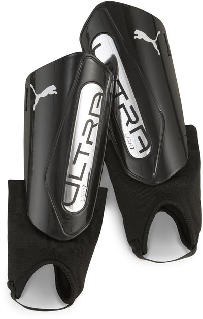 Protège-tibia unisexe Puma ultra léger à la cheville - noir-argent