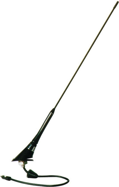 Antenne de toit Carpoint 45 cm – universelle – dévissable – câble de 3,8 m – réception radio améliorée – noire – pour voiture