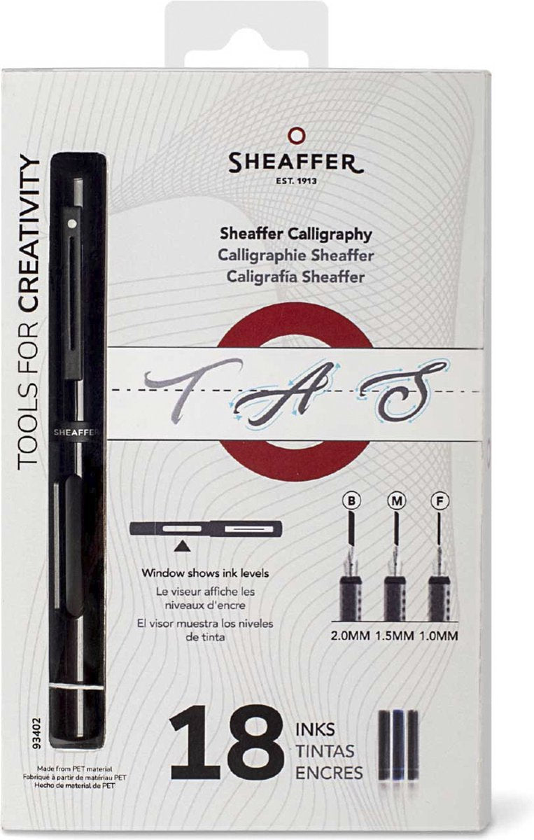 Ensemble de calligraphie Sheaffer - noir - plumes f m b - sf-93402