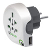Q2 Power Q2 1,100110 Adaptateur de voyage USB du monde à l'Europe mis à la terre