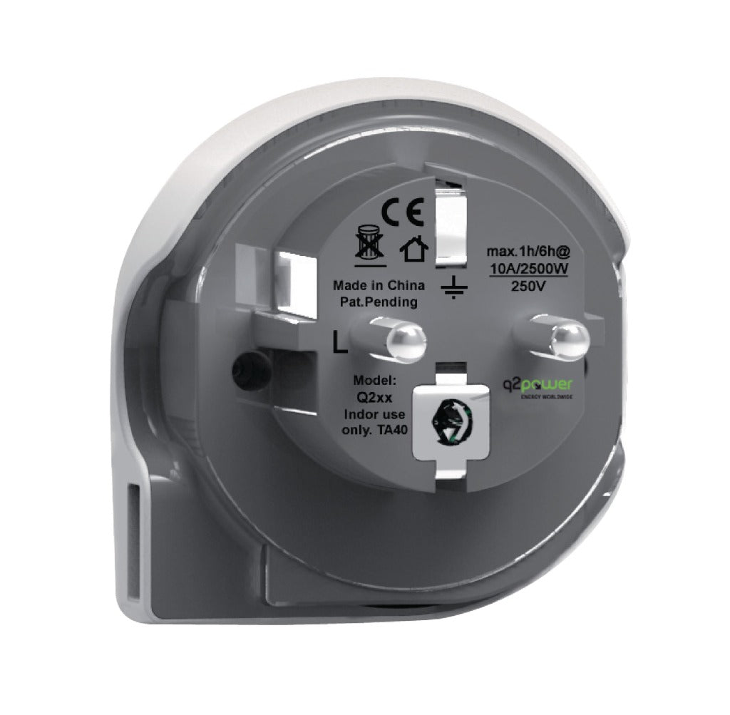 Q2 Power Q2 1,100110 Adaptateur de voyage USB du monde à l'Europe mis à la terre
