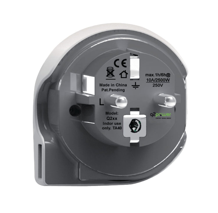 Q2 Power Q2 1,100110 Adaptateur de voyage USB du monde à l'Europe mis à la terre