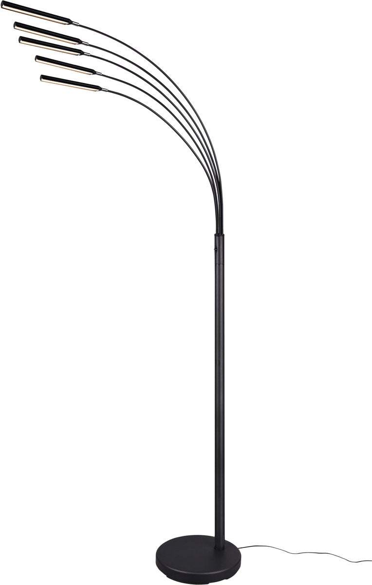 Rl live your light Reality Reed - lampe sur pied - noir mat - incl. 5x cms 3,5w - dimmable - h195cm