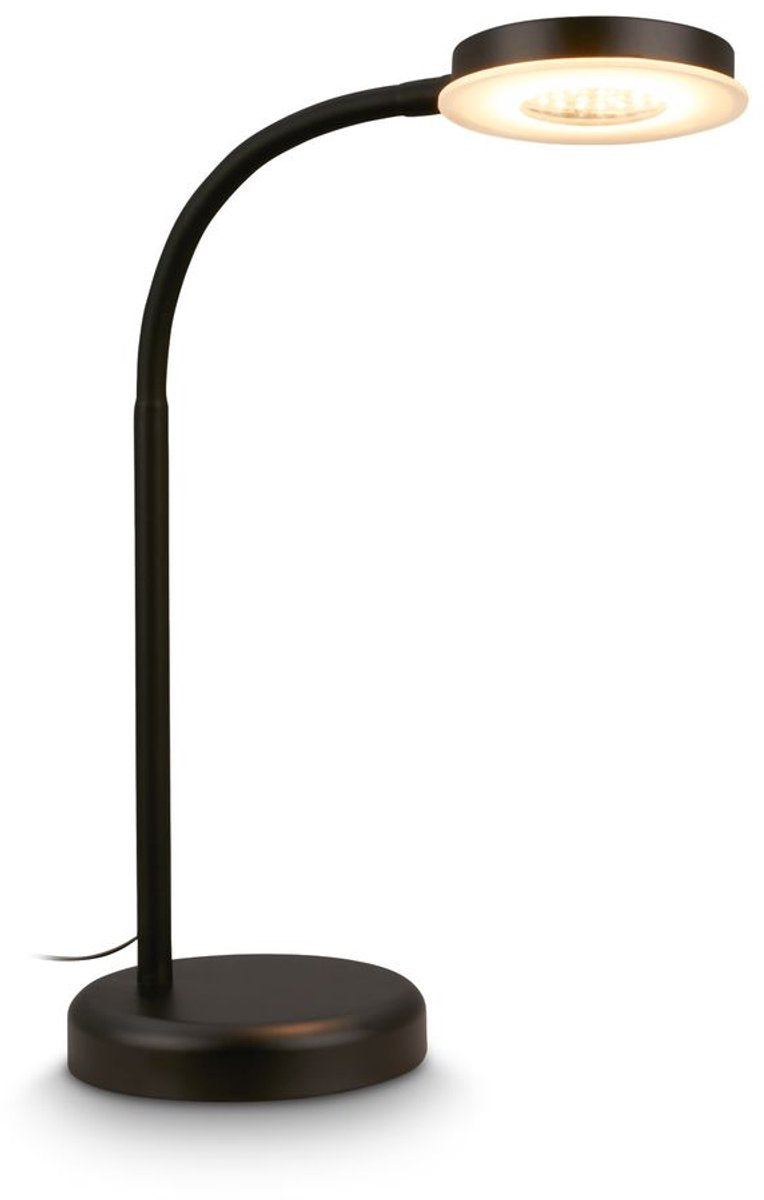 B.k.licht briloner megg - lampe de table LED - lampe de bureau - dimmable - commande tactile - lumière blanc chaud - 12w - 800lm - noir - 40cm